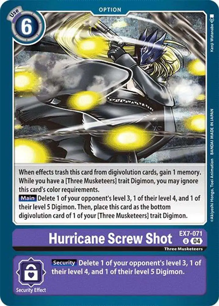 Digimon Trading Card Game Liberator Single Card Uncommon Hurricane Screw  Shot EX7-071 - ToyWiz