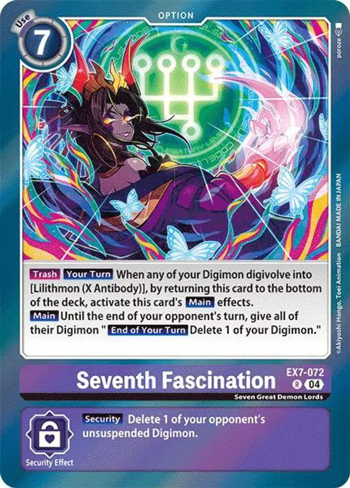 Digimon Trading Card Game Liberator Rare Seventh Fascination EX7-072