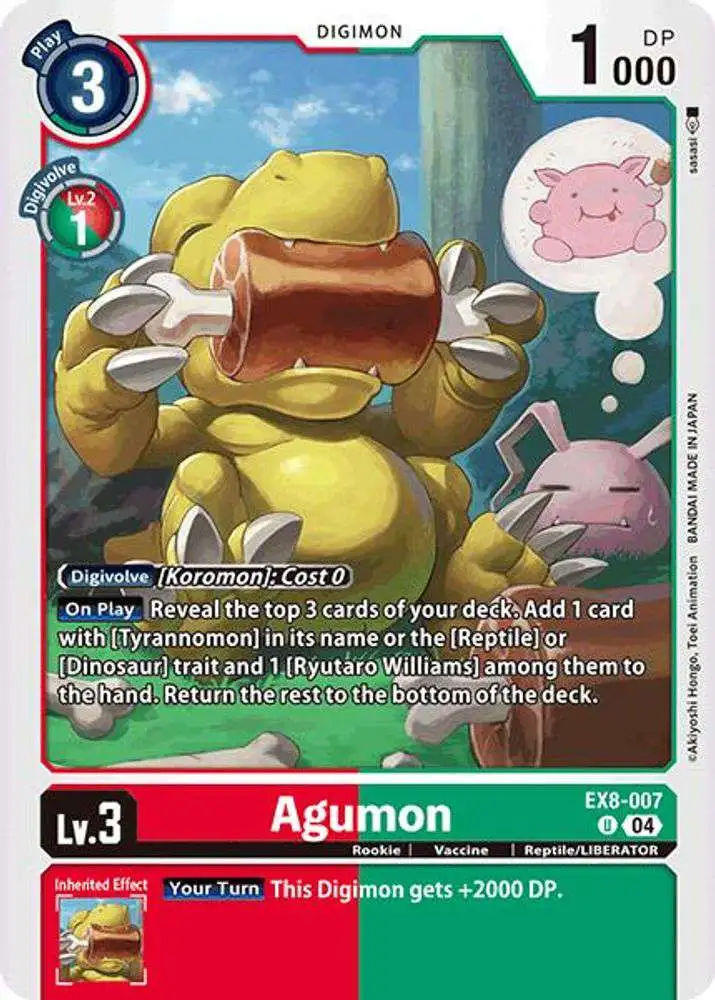 Digimon Trading Card Game Chain of Liberation Uncommon Agumon - EX8-007 EX8-007