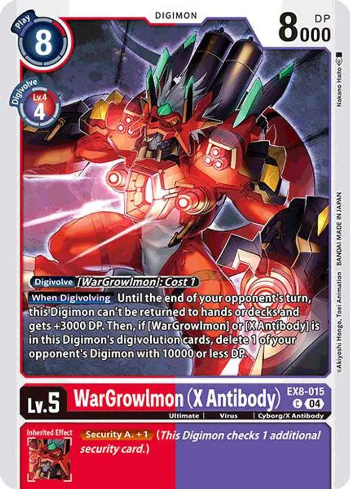 Digimon Trading Card Game Chain of Liberation Common WarGrowlmon (X Antibody) EX8-015
