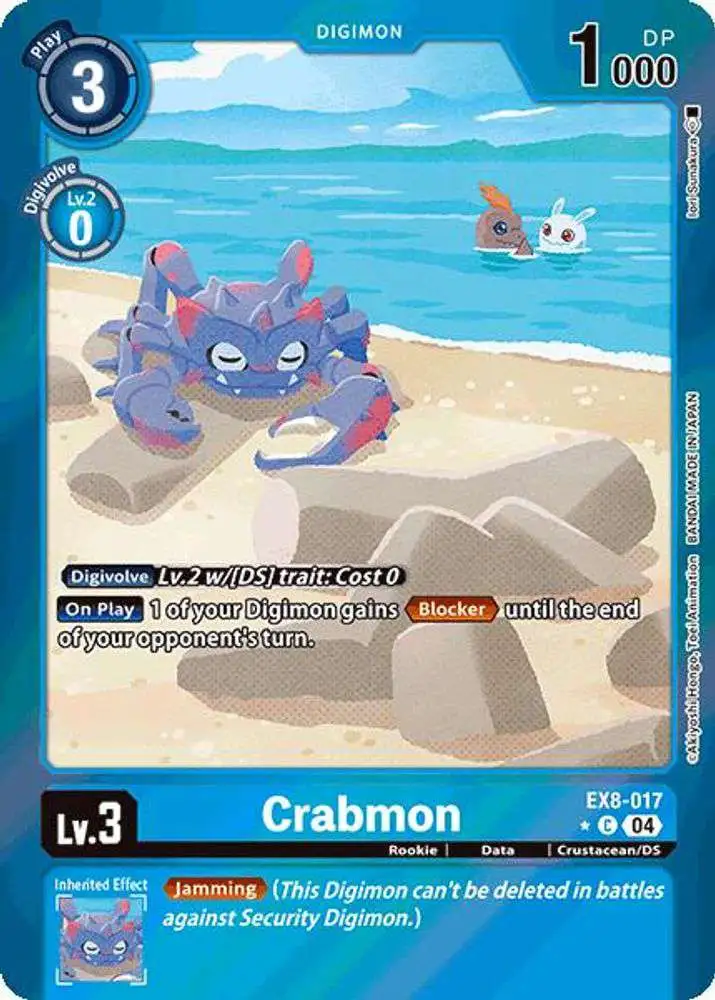 Digimon Trading Card Game Chain of Liberation Common Crabmon EX8-017 [Limited Foil]