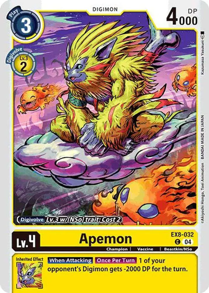 Digimon Trading Card Game Chain of Liberation Common Apemon EX8-032