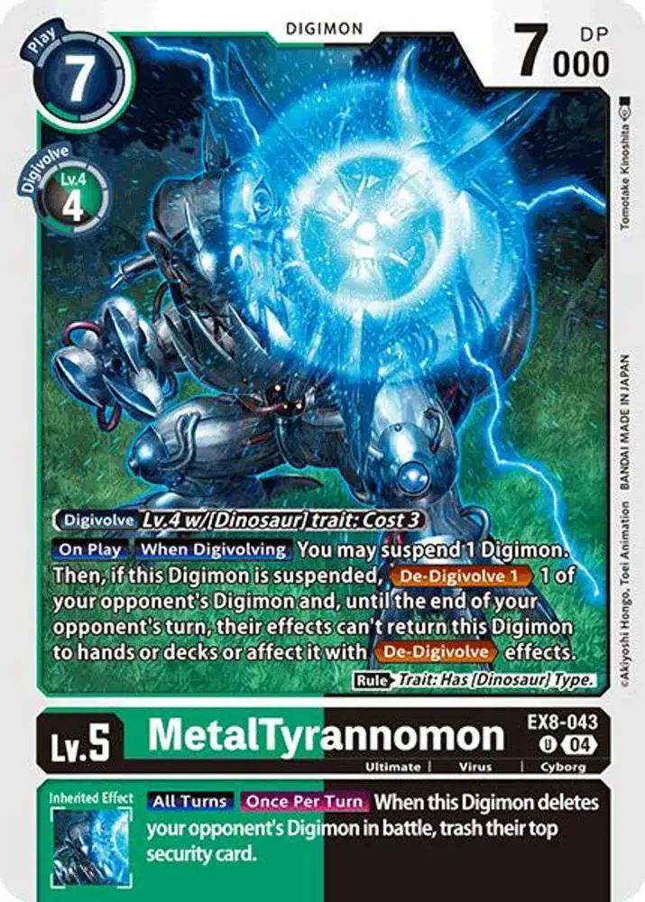 Digimon Trading Card Game Chain of Liberation Uncommon MetalTyrannomon EX8-043