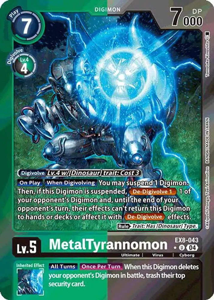 Digimon Trading Card Game Chain of Liberation Uncommon MetalTyrannomon EX8-043 [Limited Foil]