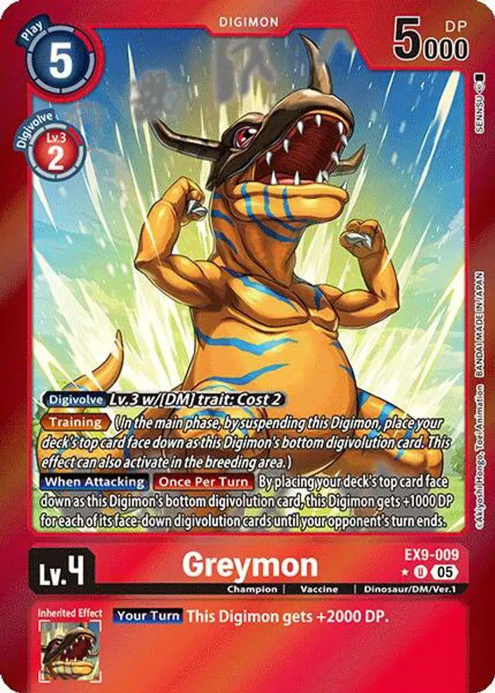 Digimon Trading Card Game Versus Monsters Uncommon Greymon EX9-009 [Limited Foil]