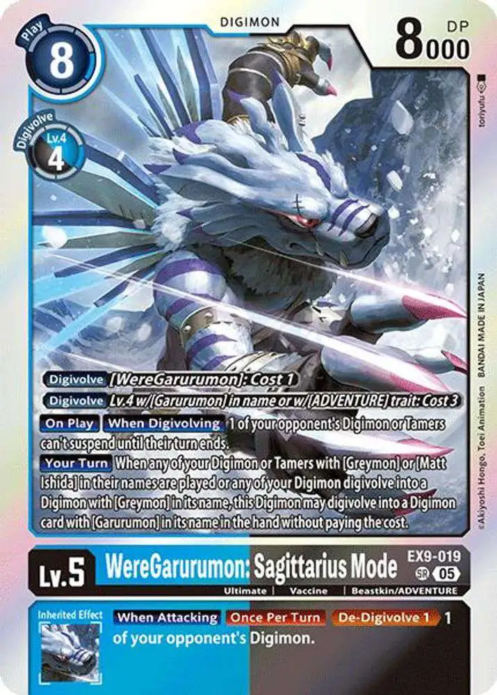 Digimon Trading Card Game Versus Monsters Super Rare WereGarurumon: Sagittarius Mode EX9-019