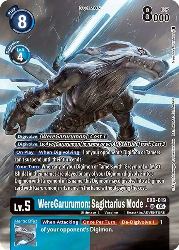 Digimon Trading Card Game Versus Monsters Super Rare WereGarurumon: Sagittarius Mode EX9-019 [Alternate Art]