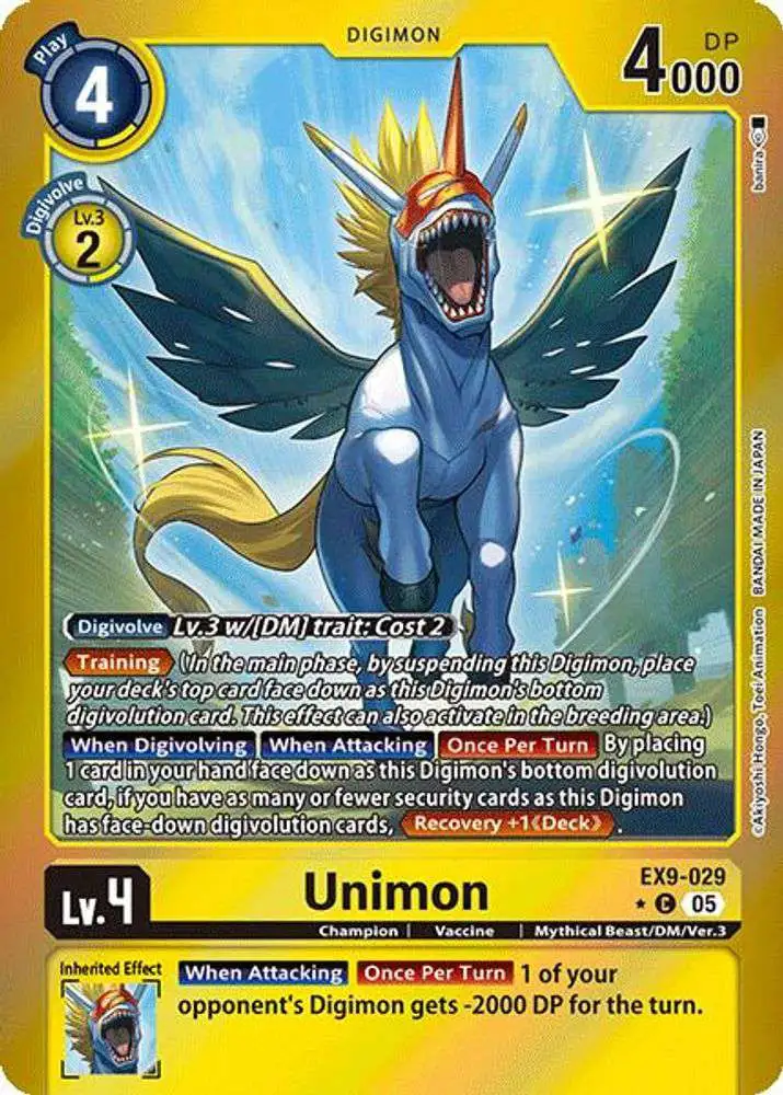 Digimon Trading Card Game Versus Monsters Common Unimon EX9-029 [Limited Foil]