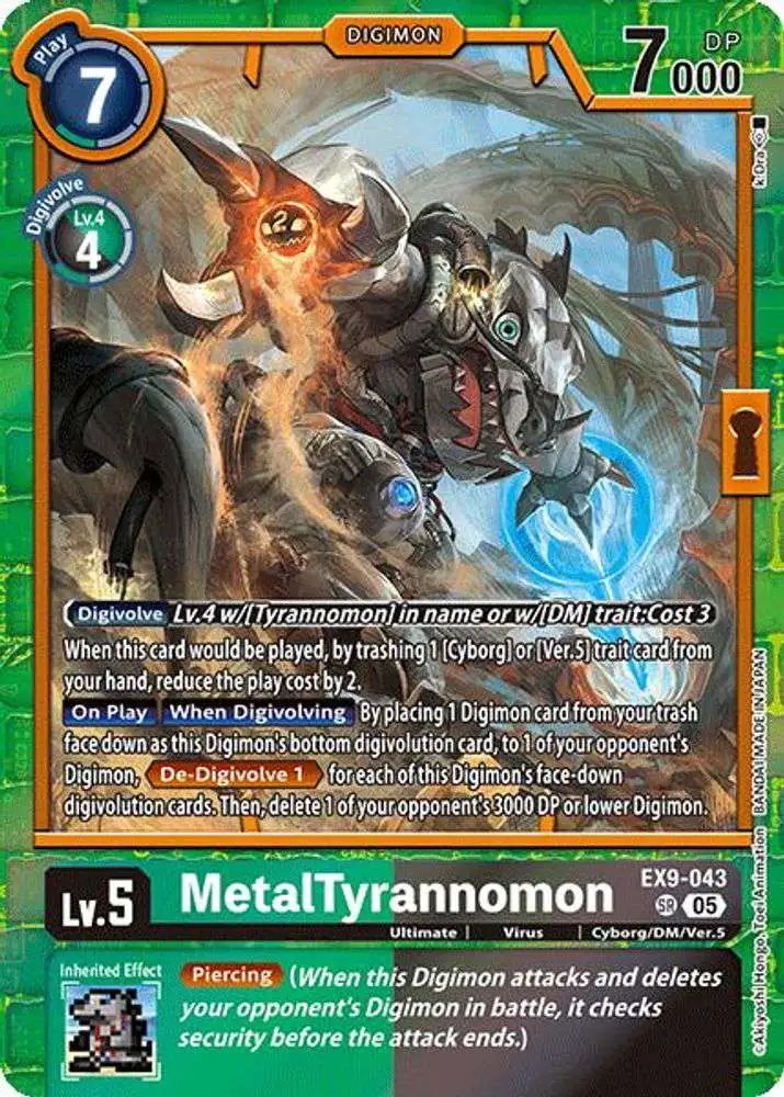 Digimon Trading Card Game Versus Monsters Super Rare MetalTyrannomon EX9-043