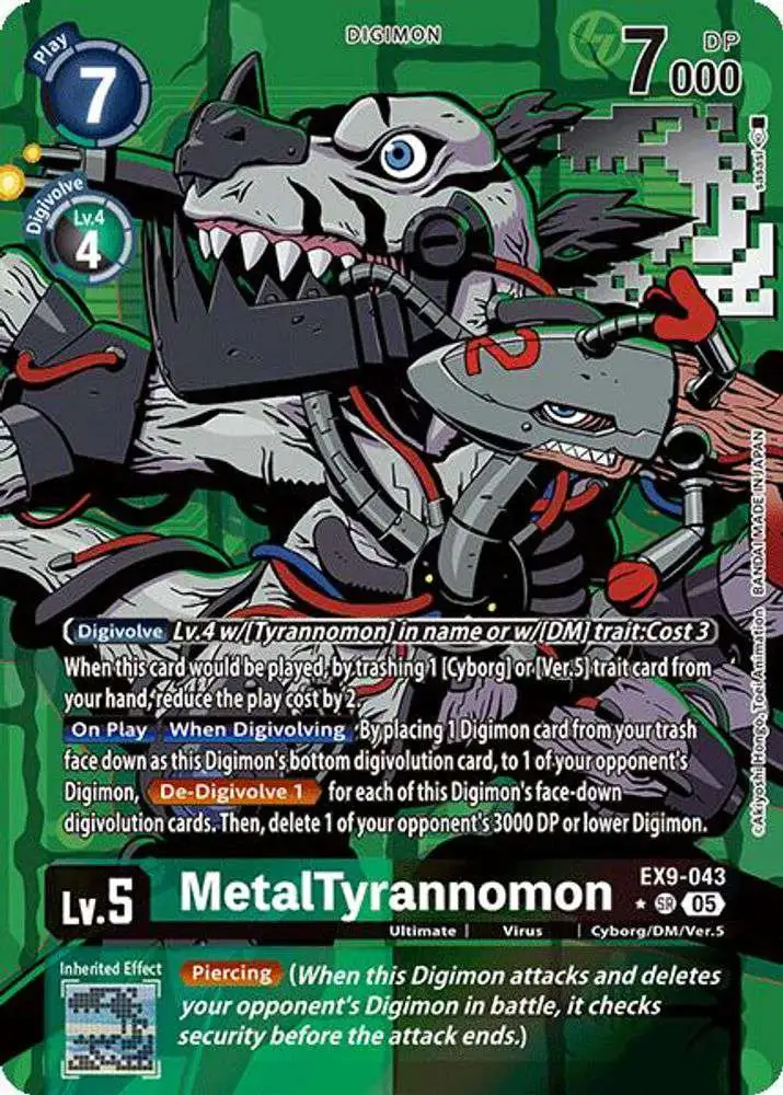 Digimon Trading Card Game Versus Monsters Super Rare MetalTyrannomon EX9-043 [Alternate Art]