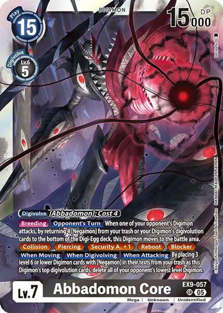 Digimon Trading Card Game Versus Monsters Super Rare Abbadomon Core EX9-057