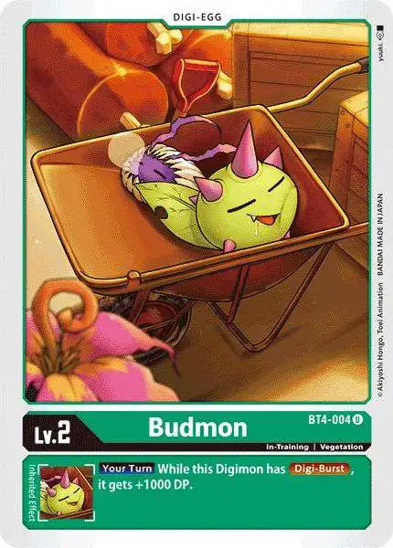 Digimon Trading Card Game Great Legend Uncommon Budmon BT4-004