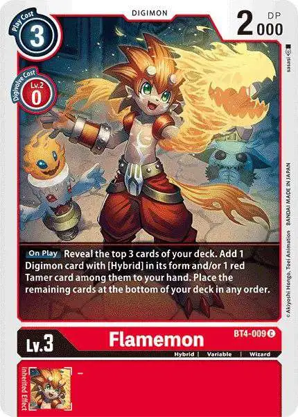 Digimon Trading Card Game Great Legend Common Flamemon BT4-009