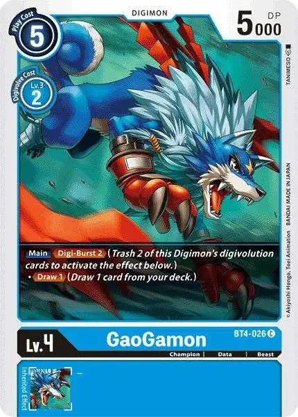 Digimon Trading Card Game Great Legend Common GaoGamon BT4-026