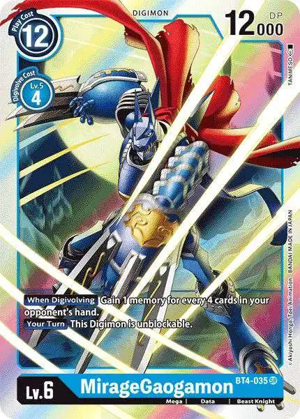 Digimon Trading Card Game Great Legend Super Rare MirageGaogamon BT4-035