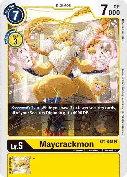Digimon Trading Card Game Great Legend Common Maycrackmon BT4-045