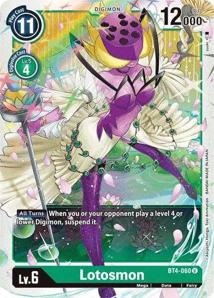 Digimon Trading Card Game Great Legend Uncommon Lotosmon BT4-060