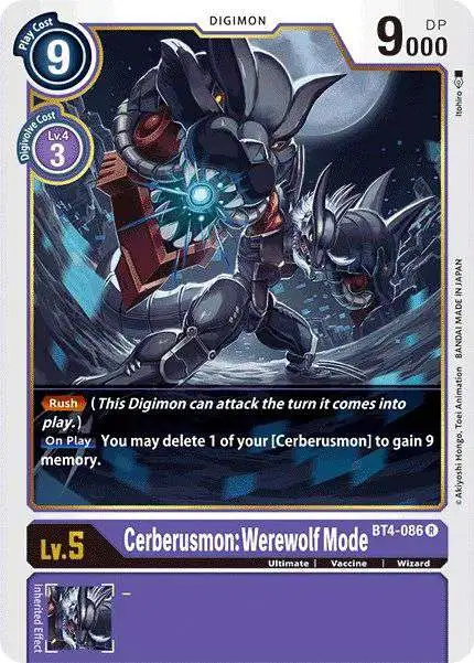 Digimon Trading Card Game Great Legend Rare Cerberusmon: Werewolf Mode BT4-086