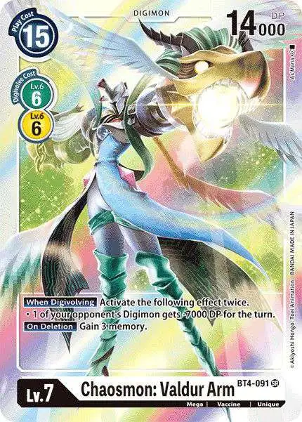 Digimon Trading Card Game Great Legend Super Rare Chaosmon: Valdur Arm BT4-091