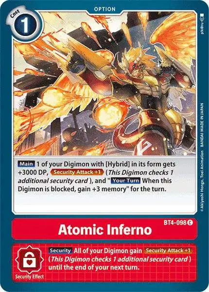 Digimon Trading Card Game Great Legend Common Atomic Inferno BT4-098