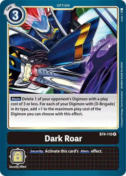 Digimon Trading Card Game Great Legend Rare Dark Roar BT4-110 Digimon Trading Card Game Great Legend Rare Dark Roar BT4-110