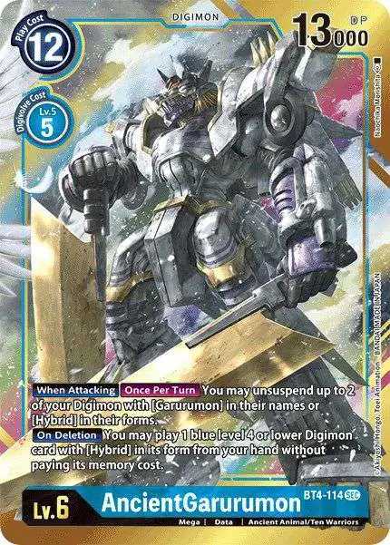 Digimon Trading Card Game Great Legend Secret Rare AncientGarurumon BT4-114 [Alternate Art]