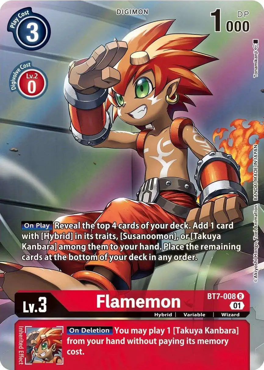 Digimon Trading Card Game Next Adventure Rare Flamemon BT7-008 [Alternate Art]