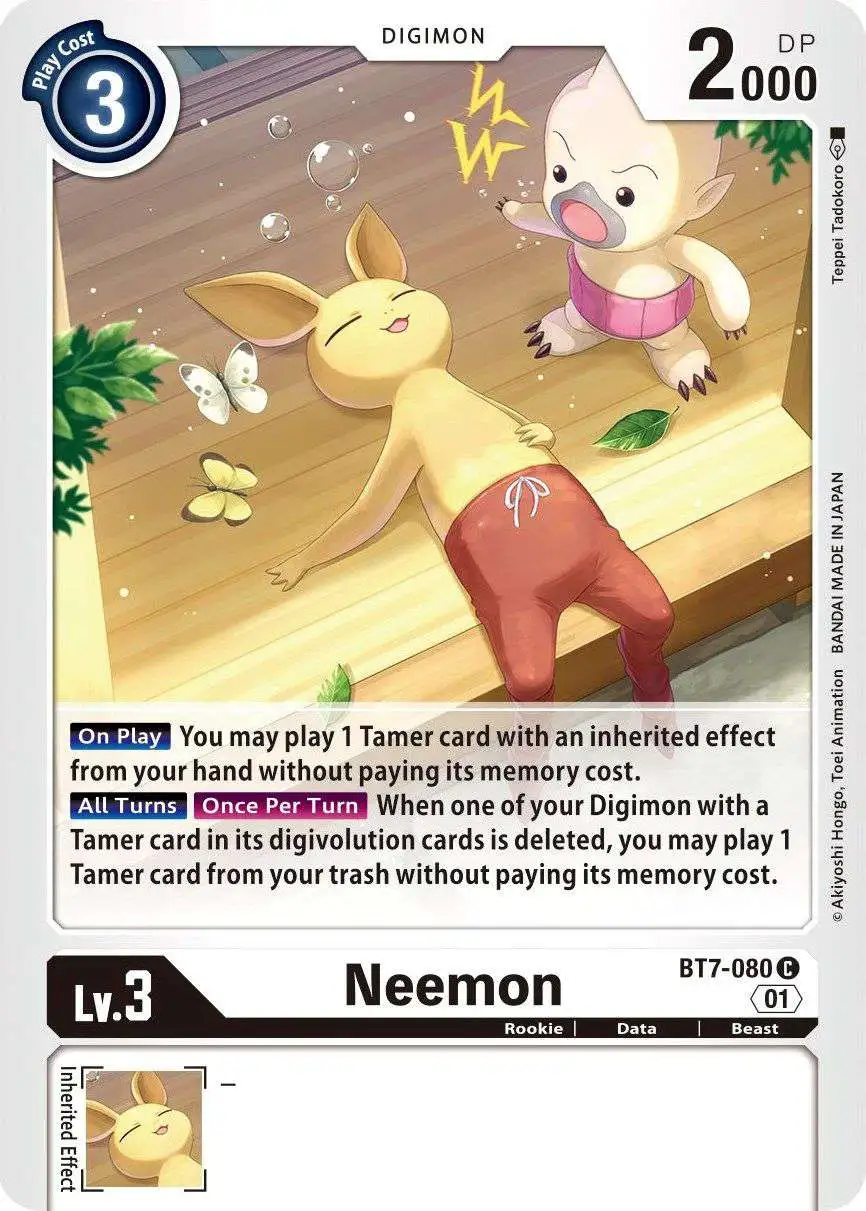 Digimon Trading Card Game Next Adventure Common Neemon BT7-080