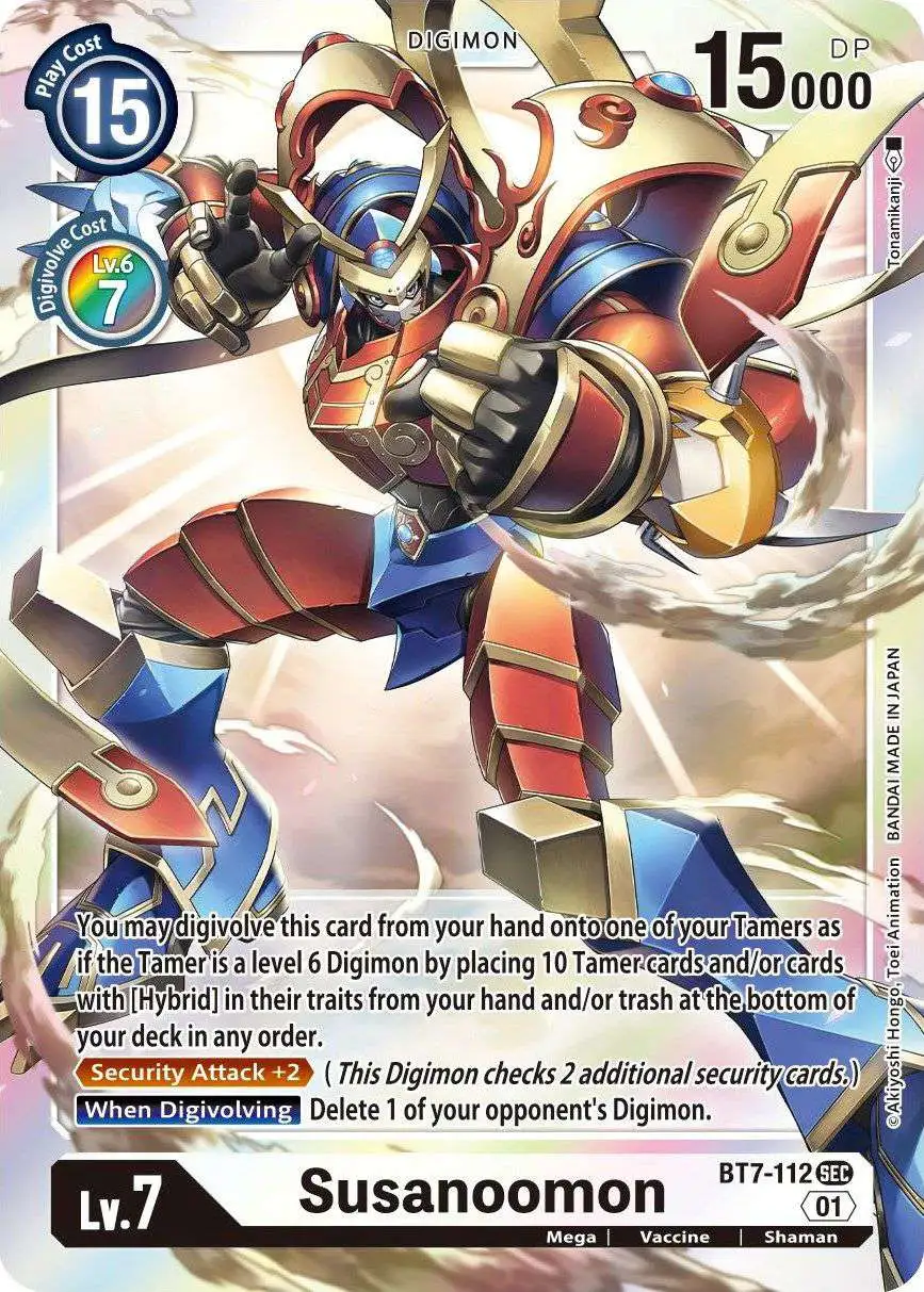 Digimon Trading Card Game Next Adventure Secret Rare Susanoomon BT7-112 Digimon Trading Card Game Next Adventure Secret Rare Susanoomon BT7-112