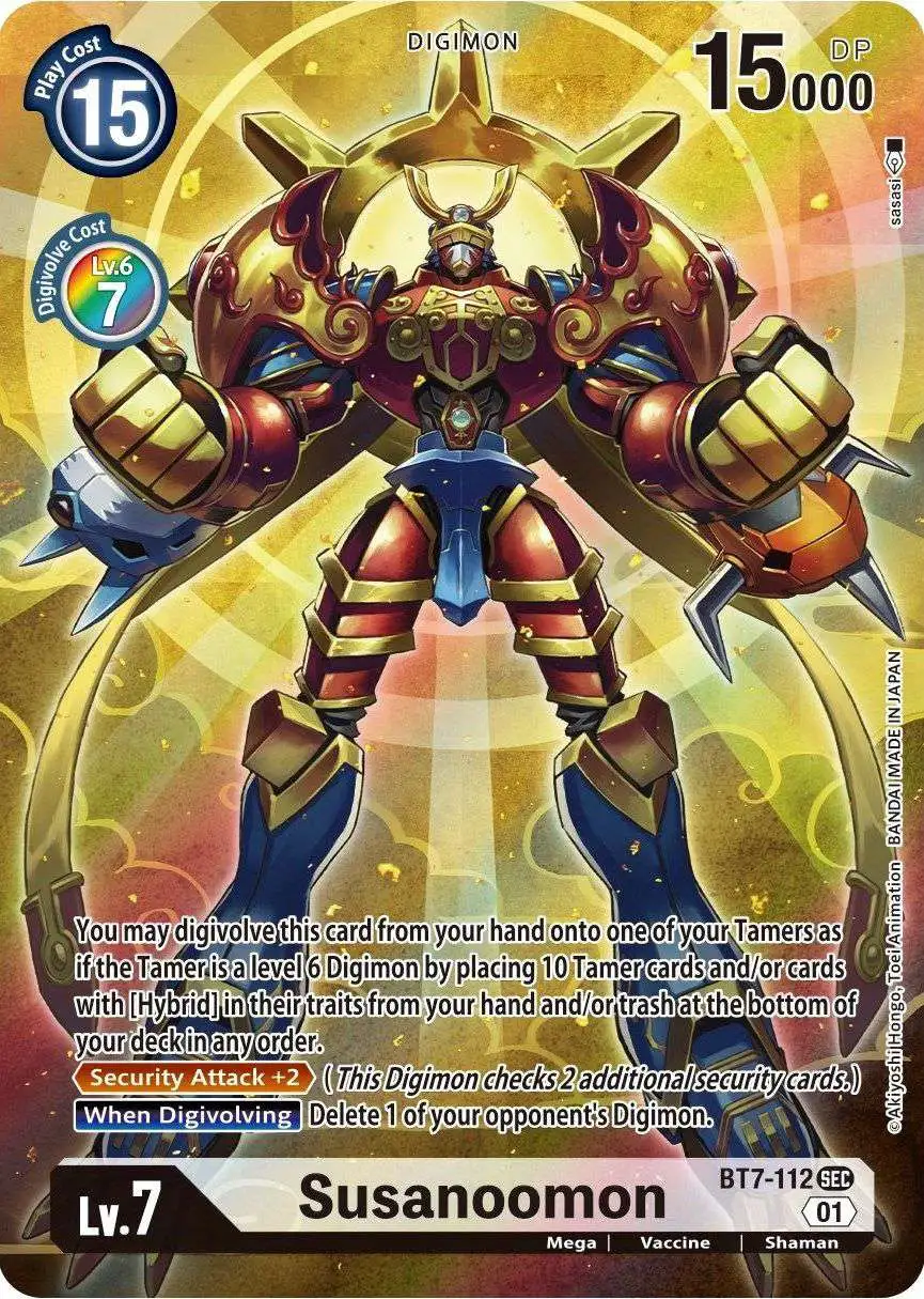 Digimon Trading Card Game Next Adventure Secret Rare Susanoomon BT7-112 [Alternate Art]