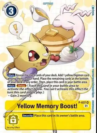 Digimon Trading Card Game Promo Yellow memory Boost! P-037