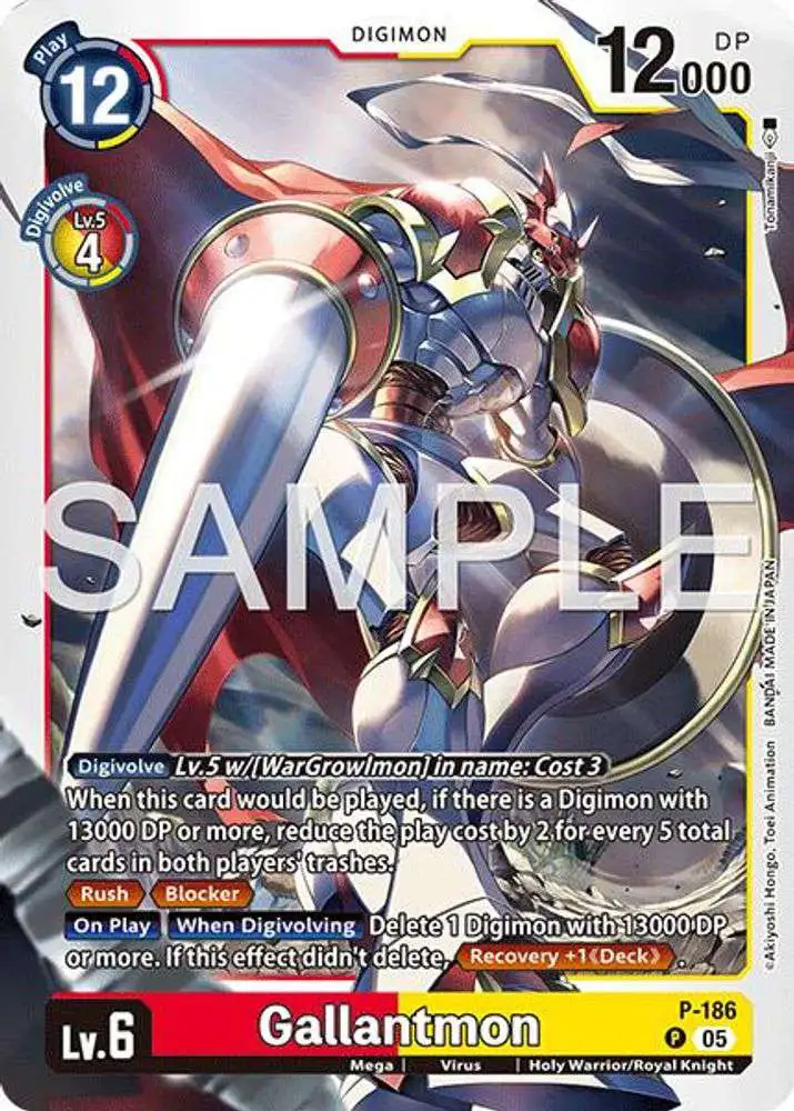 Trading Card Game Advanced Booster Digimon Generation Promo Gallantmon P-186 [Reprint]