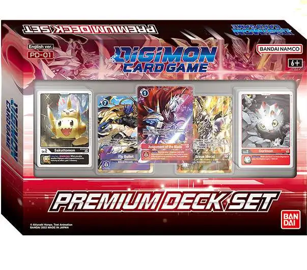 Trading Card Game Digimon Premium Deck Set PD-01 [2 Starter Decks, 2 Sets of 3 Promo Cards, 2 Sets of 60 Card Sleeves & 2 Lucky Packs!]