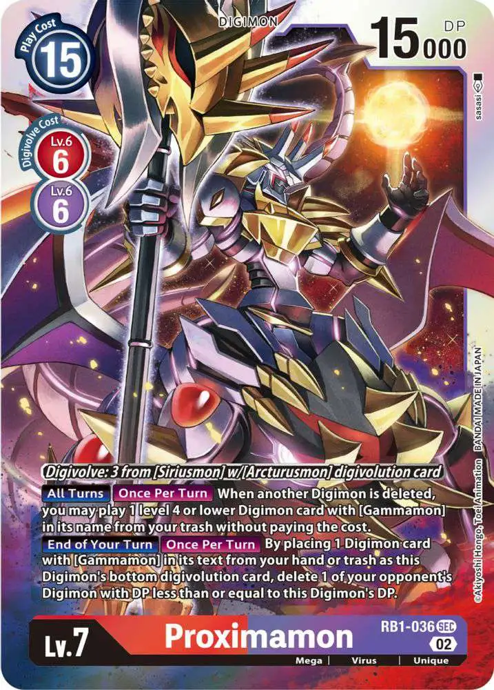 Digimon Trading Card Game Resurgence Booster Secret Rare Proximamon RB1-036