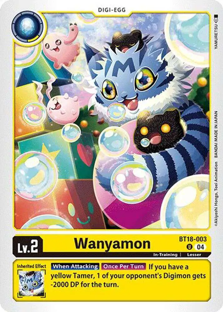 Digimon Trading Card Game Release Special Booster 2.0 Uncommon Wanyamon BT18-003