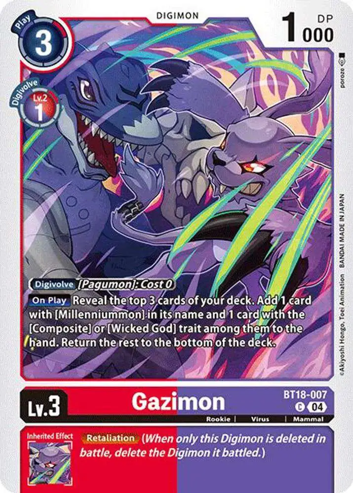 Digimon Trading Card Game Release Special Booster 2.0 Common Gazimon BT18-007