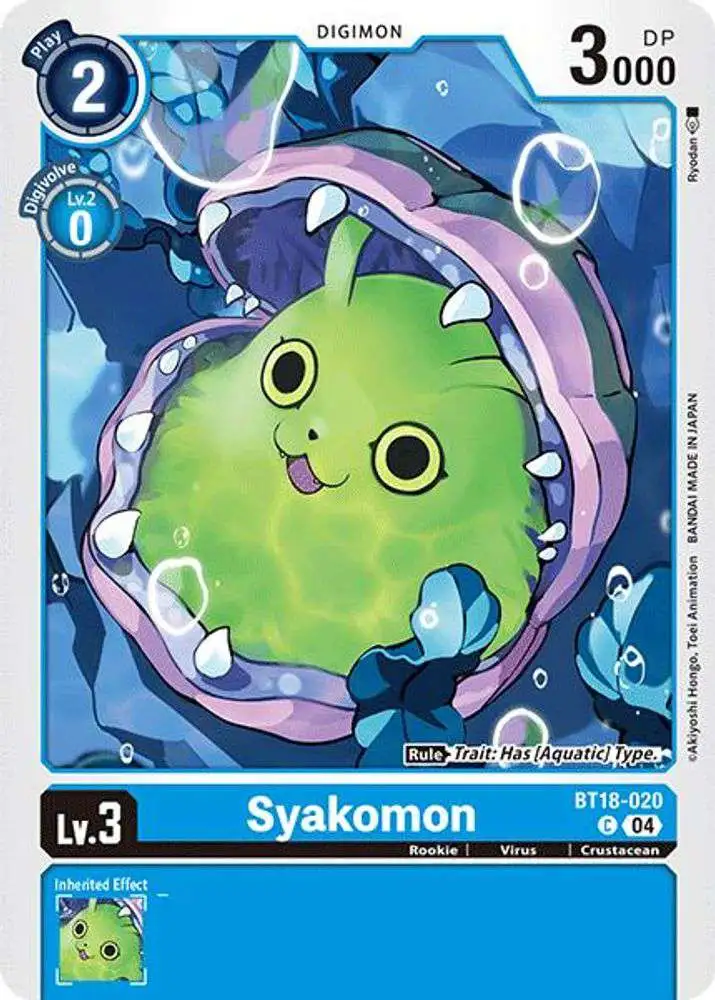 Digimon Trading Card Game Release Special Booster 2.0 Common Syakomon BT18-020