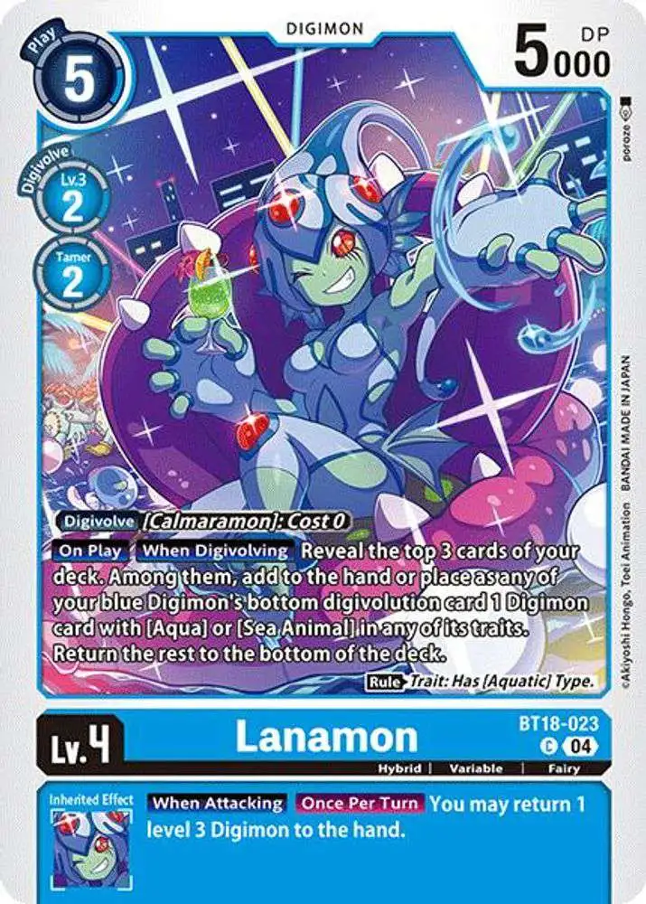 Digimon Trading Card Game Release Special Booster 2.0 Common Lanamon BT18-023