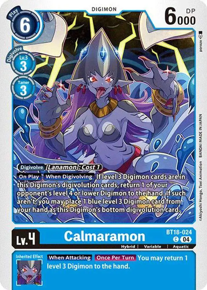 Digimon Trading Card Game Release Special Booster 2.0 Common Calmaramon BT18-024