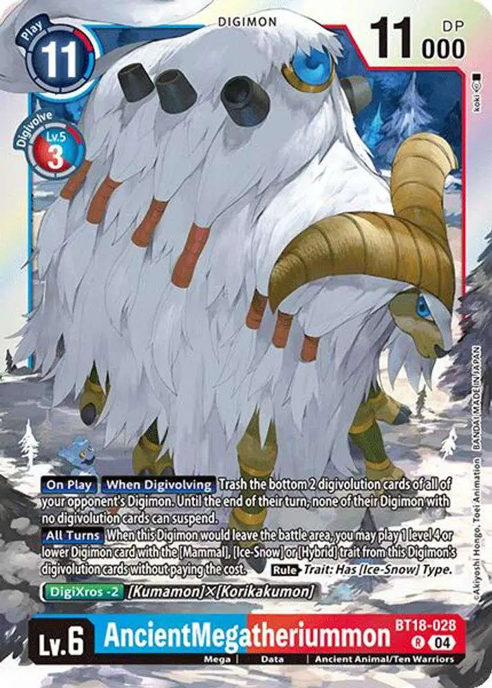 Digimon Trading Card Game Release Special Booster 2.0 Rare AncientMegatheriummon BT18-028