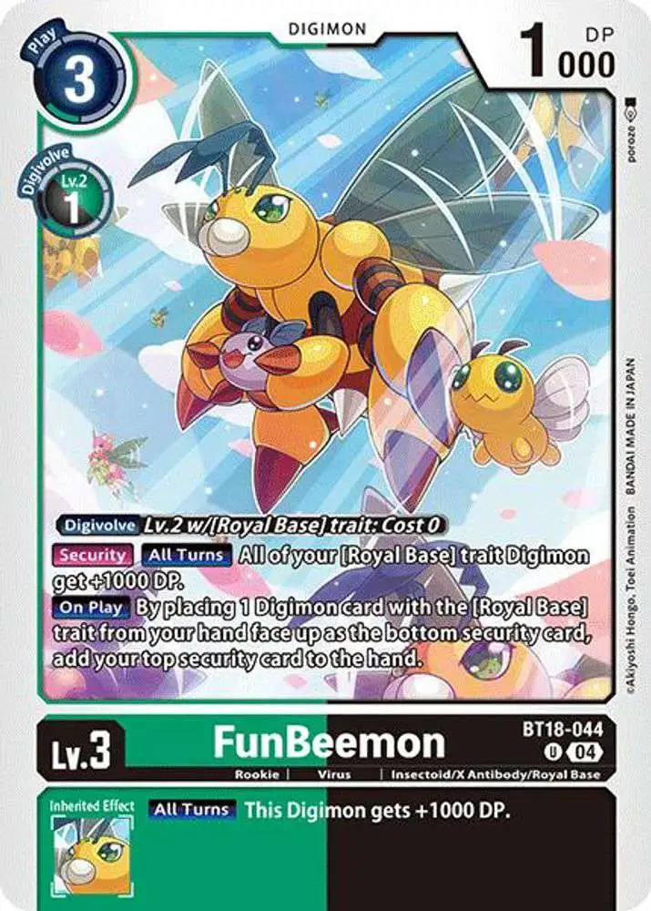 Digimon Trading Card Game Release Special Booster 2.0 Uncommon FunBeemon - BT18-044 BT18-044