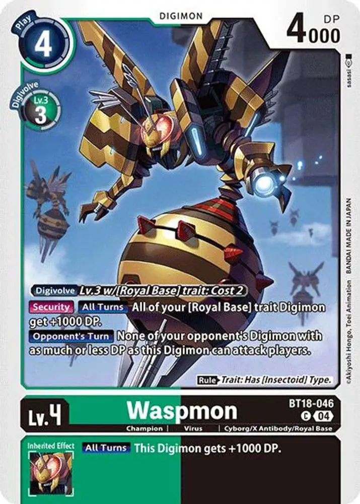 Digimon Trading Card Game Release Special Booster 2.0 Common Waspmon BT18-046