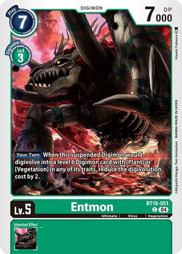 Digimon Trading Card Game Release Special Booster 2.0 Common Entmon BT18-051