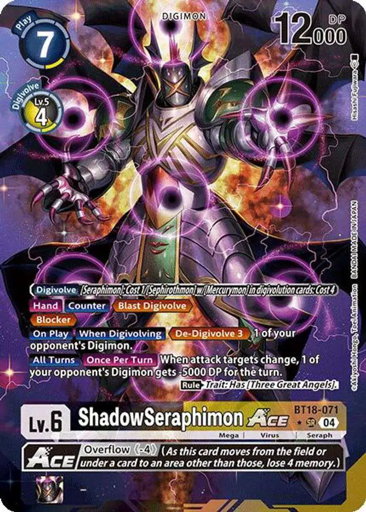 Digimon Trading Card Game Release Special Booster 2.0 Single Card Super  Rare ShadowSeraphimon ACE BT18-071 Alternate Art - ToyWiz