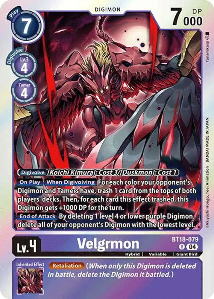 level 7 digimon cards Trading Card Game Release Special Booster 2.0 Single Card Rare Velgrmon BT18-079 Tlalocmon Preview for Digimon Card