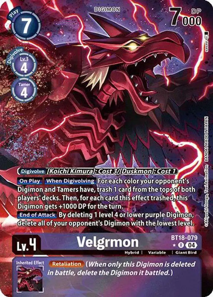 Digimon Trading Card Game Release Special Booster 2.0 Rare Velgrmon BT18-079 [Alternate Art]