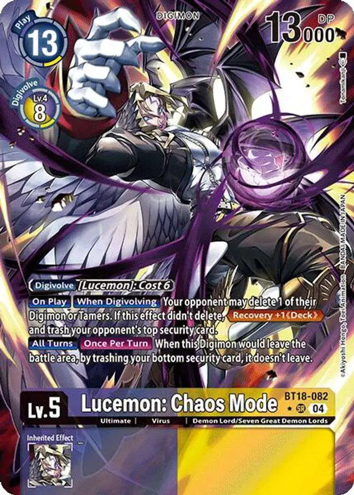 Digimon Trading Card Game Release Special Booster 2.0 Super Rare Lucemon: Chaos Mode BT18-082 [Alternate Art]