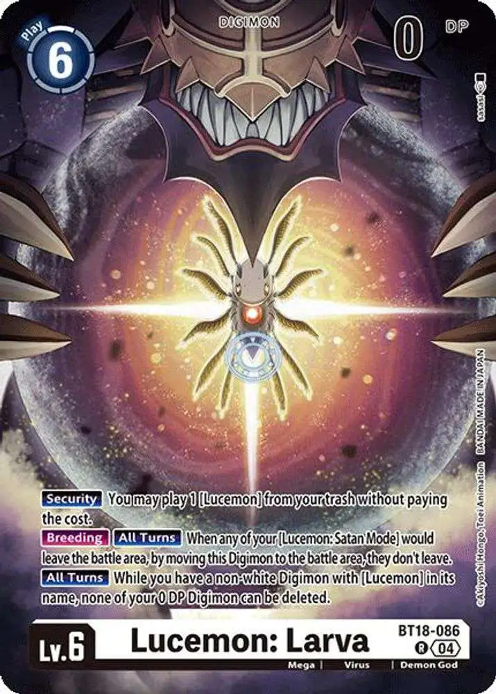 Digimon Trading Card Game Release Special Booster 2.0 Rare Lucemon: Larva BT18-086 Digimon Trading Card Game Release Special Booster 2.0 Rare Lucemon: Larva BT18-086
