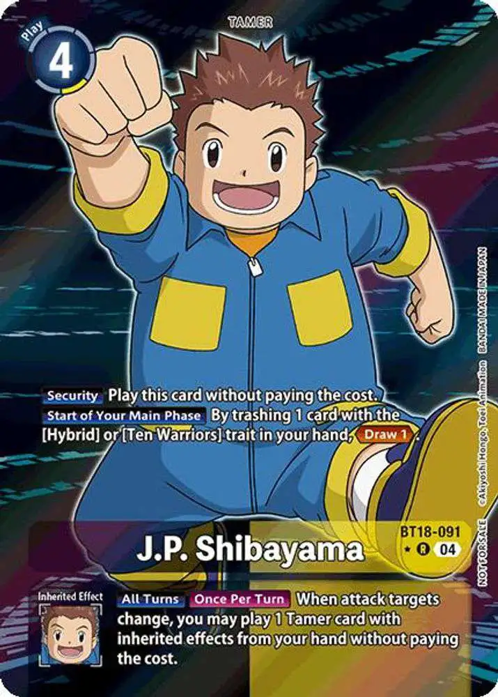 Digimon Trading Card Game Release Special Booster 2.0 Rare J.P. Shibayama  BT18-091 [Promotion Pack]