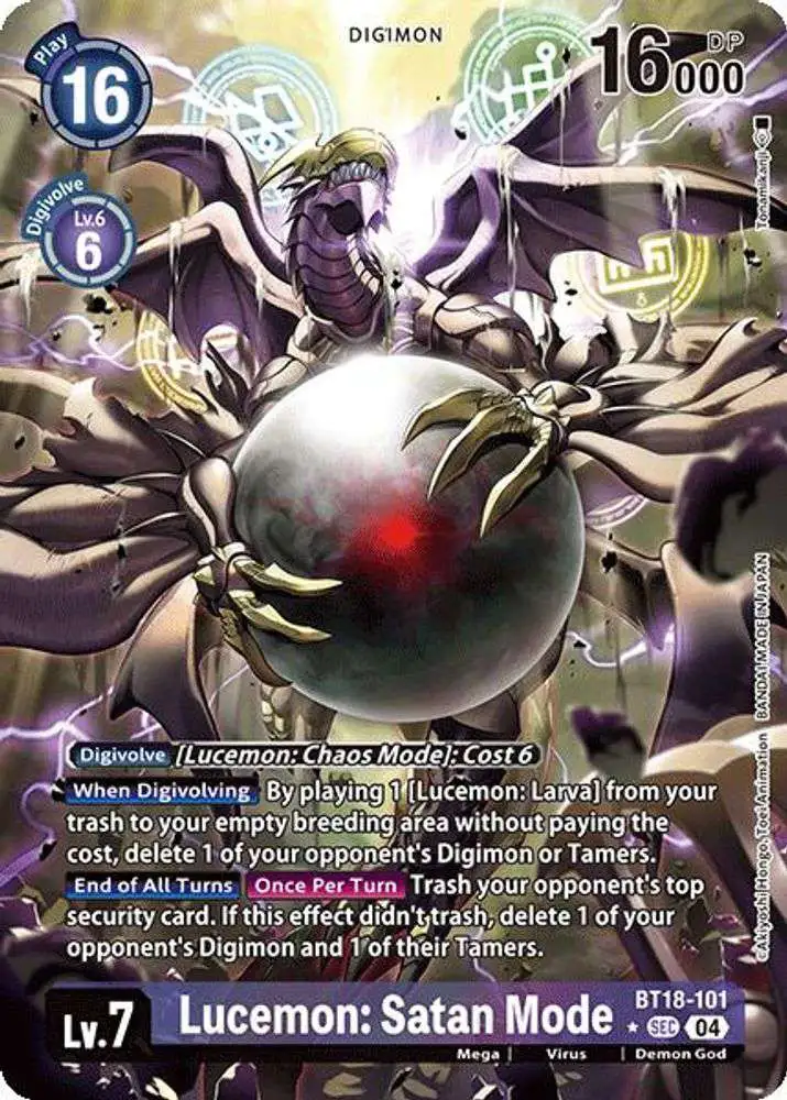 Digimon Trading Card Game Release Special Booster 2.0 Secret Rare Lucemon: Satan Mode BT18-101 [Alternate Art]